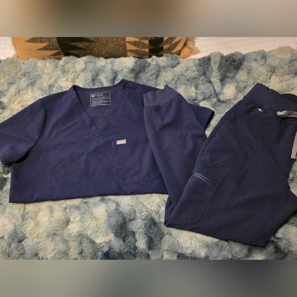 Navy Blue Scrub Set